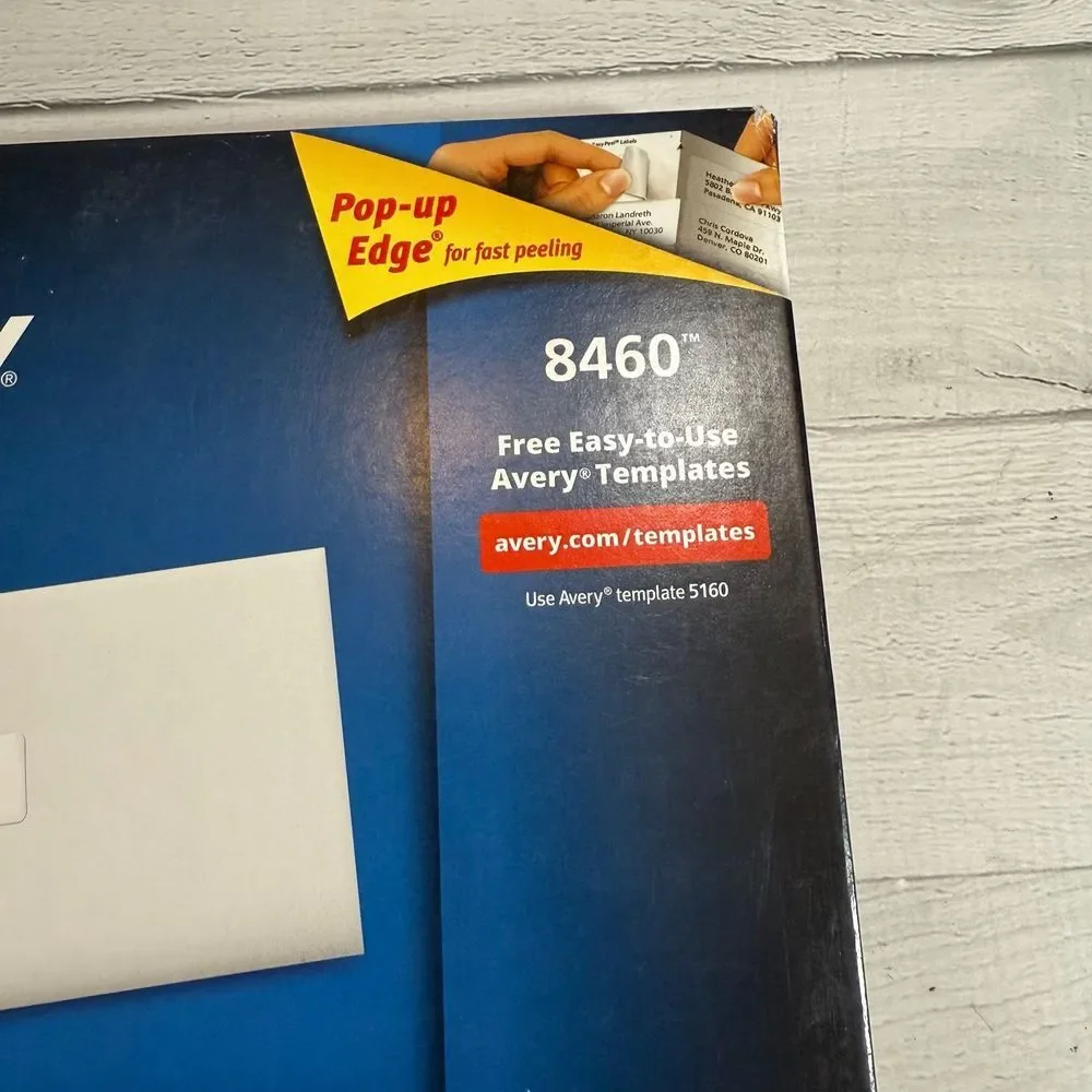 Avery 8460 easy peel address labels inkjet, 3000 labels 100 sheets‎ NEW